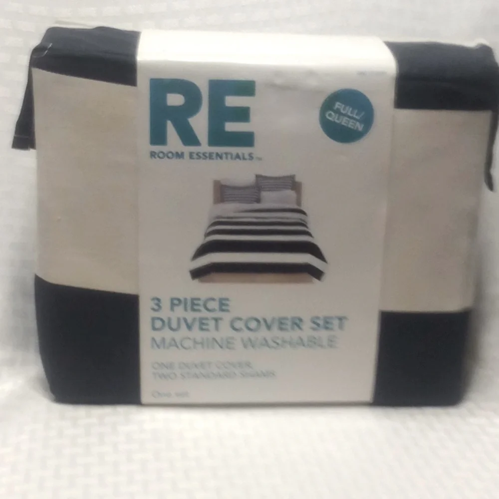 NAVY and WHITE 3 Piece DUVET COVER SET